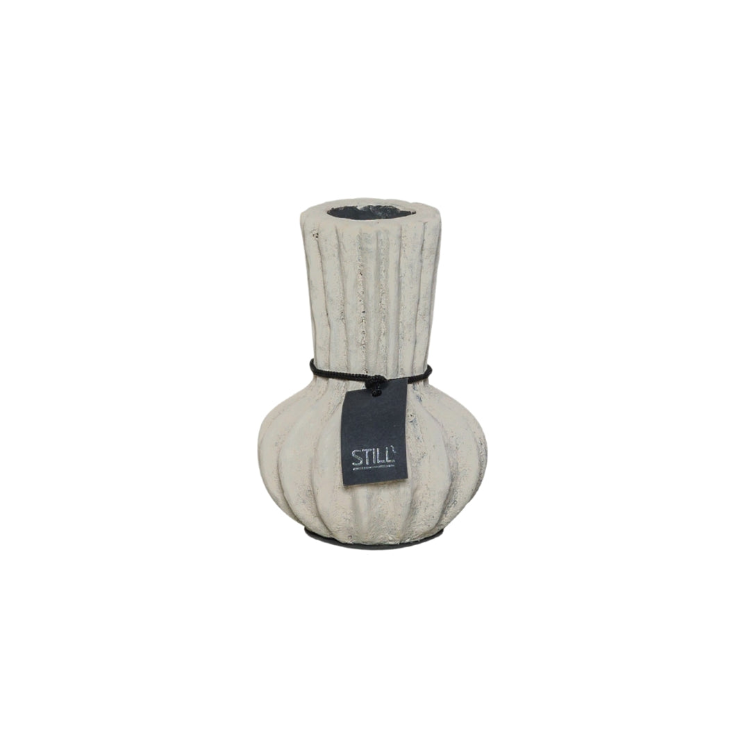 Kleine Flesvaas - Lijnen - Beige - 14x10 cm - STILL