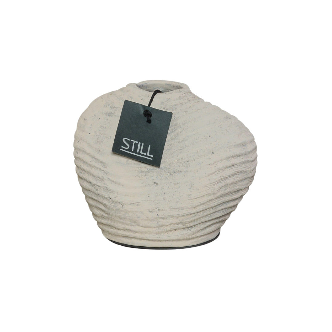 Vaas Organische Vorm - Ribbels - Beige - 20x18 cm - STILL