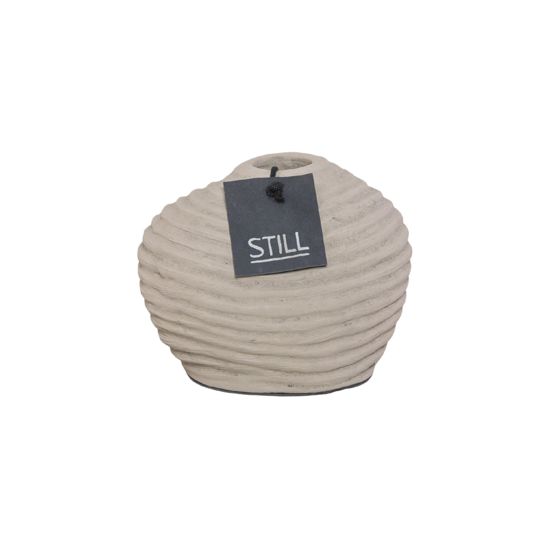 Vaas Organische Vorm - Ribbels - Taupe - 17x15 cm - STILL