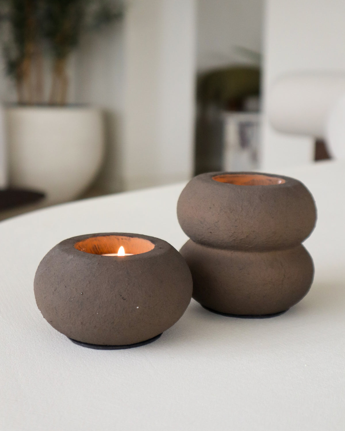 Waxinelichthouder – Theelicht – Rond – 10×5 cm – Espresso - STILL