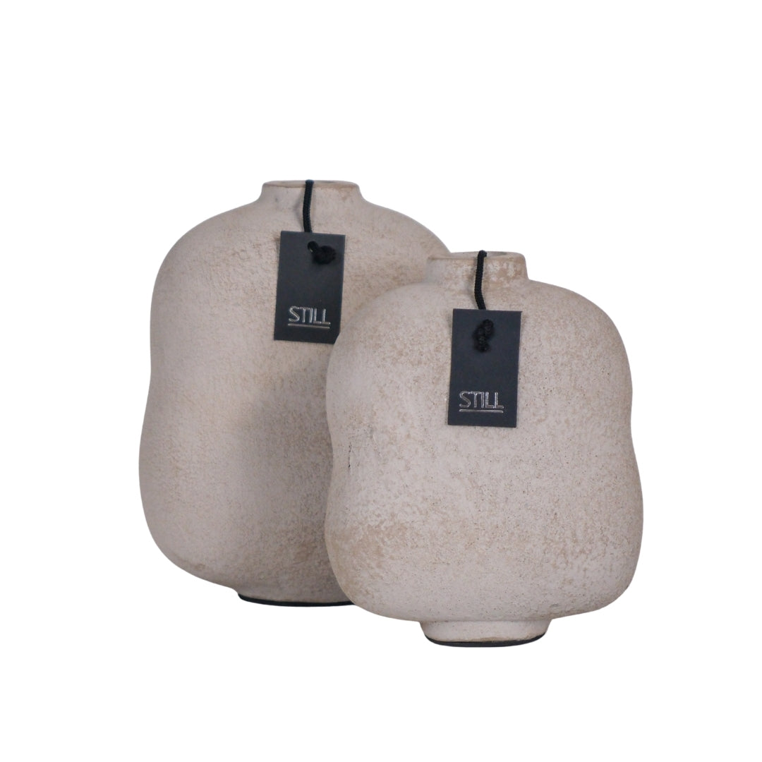 Organische platte vazen set - Light – 22x15 en 18x15  cm - STILL