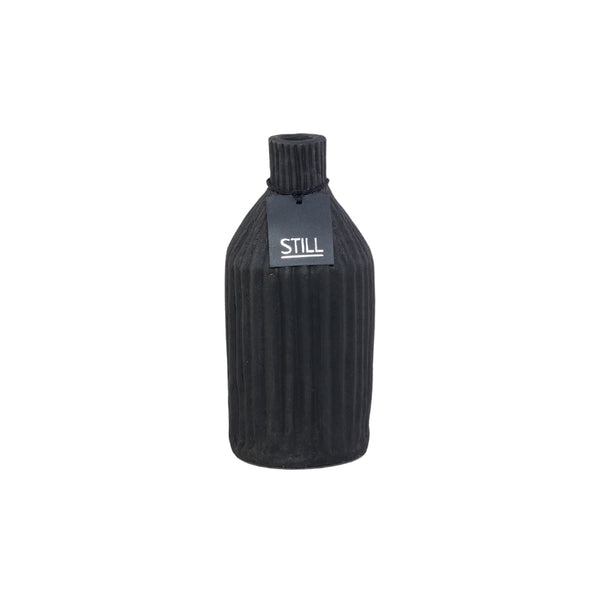 Flasenvase Linien - Schwarz - 24x12 cm - Black Series - STILL