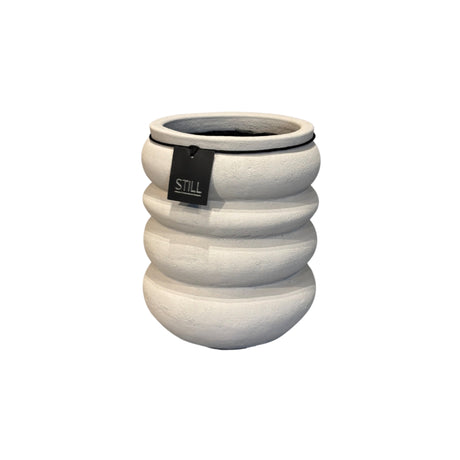 Plantenpot met brede ribbels – Beige – 25x19 cm – STILL