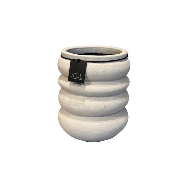 Plantenpot met brede ribbels – Beige – 25x19 cm – STILL