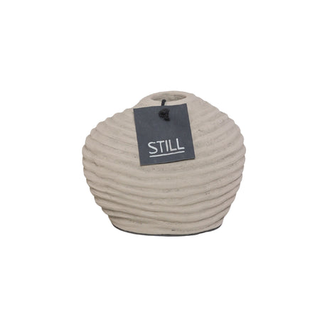 Vaas Organische Vorm - Ribbels - Taupe - 17x15 cm - STILL