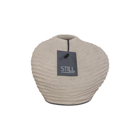 Vaas Organische Vorm - Ribbels - Taupe - 20x18 cm - STILL