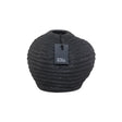 Vaas Organische Vorm - Ribbels Zwart - 20x18 cm - STILL Black Series