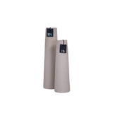 Beige design vazen set van twee hoge gladde decoratieve vazen van STILL in 50x14 cm en 40x12 cm