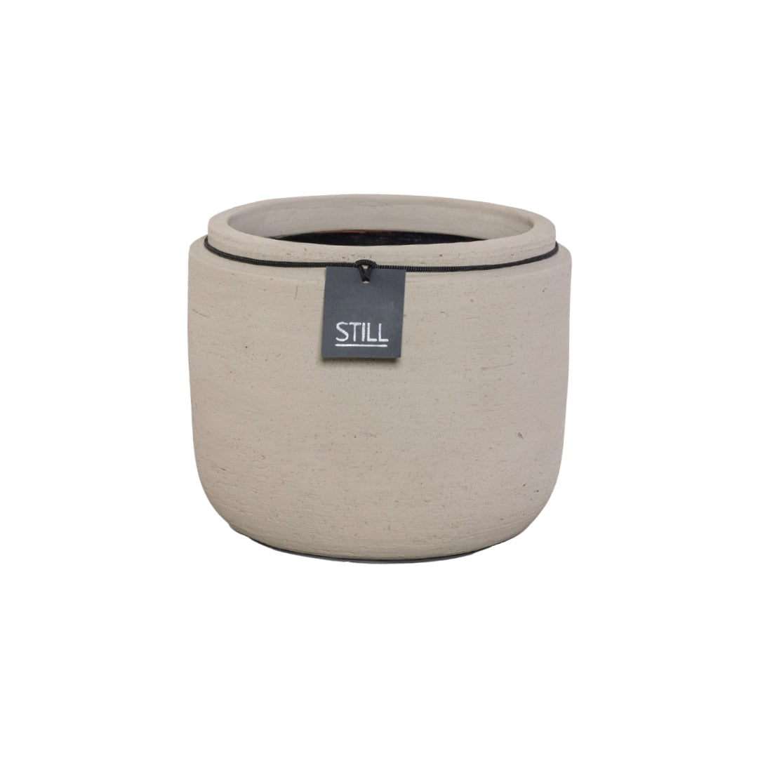 Bloempot Neck Taupe 22x18 cm van handgemaakt aardewerk uit de STILL Collection