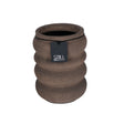 Geribbelde plantenpot Espresso 25x19 cm van handgemaakt aardewerk uit de STILL Collection