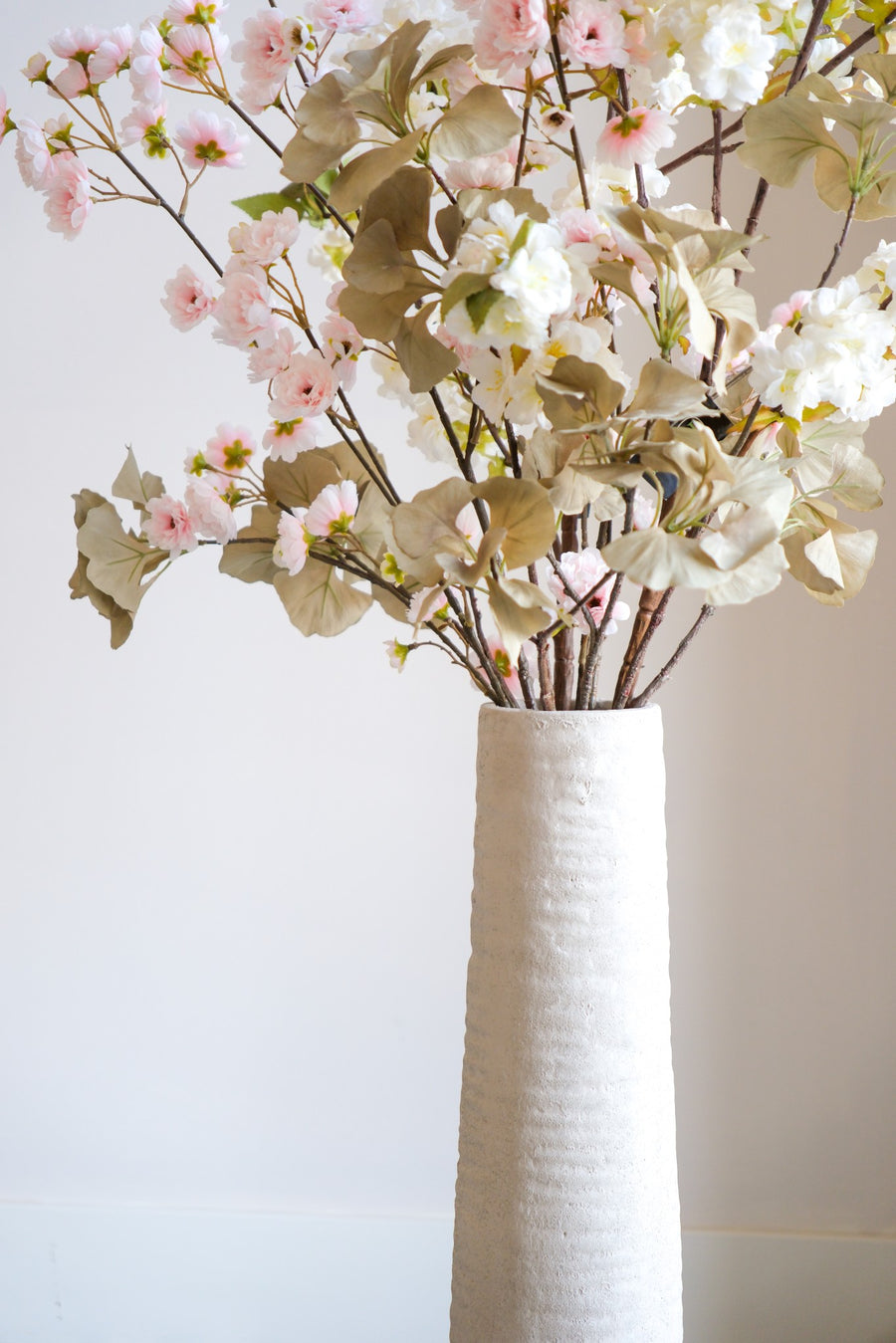 Gerippte Vase hoch Beige 50x14 cm - STILL
