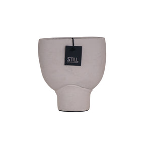Ovale vaas Beige 28x22 cm van handgemaakt aardewerk uit de STILL Collection