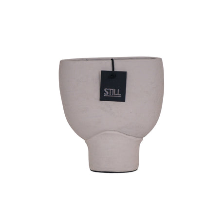 Ovale vaas Beige 28x22 cm van handgemaakt aardewerk uit de STILL Collection