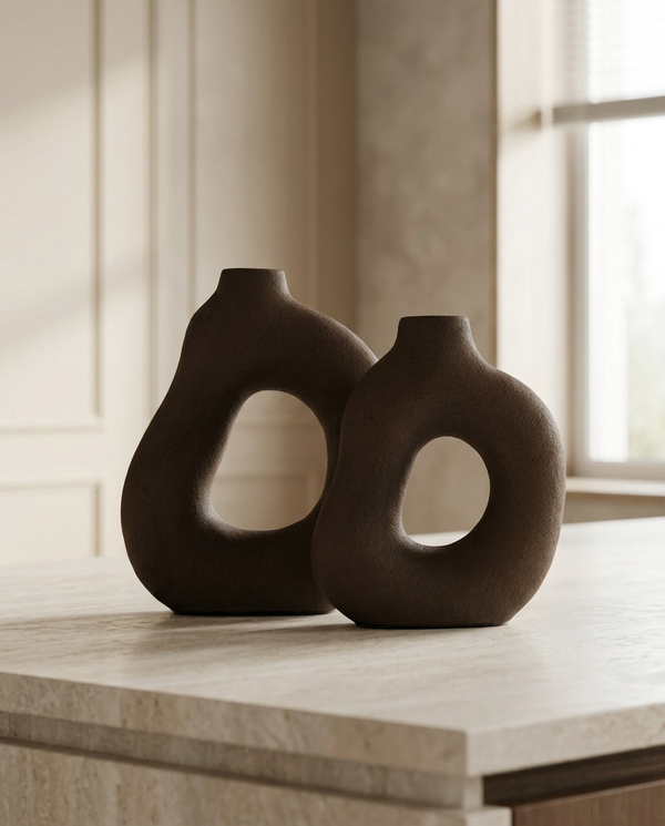 D Vase - Organische Form - Espresso - 23x22 cm - STILL