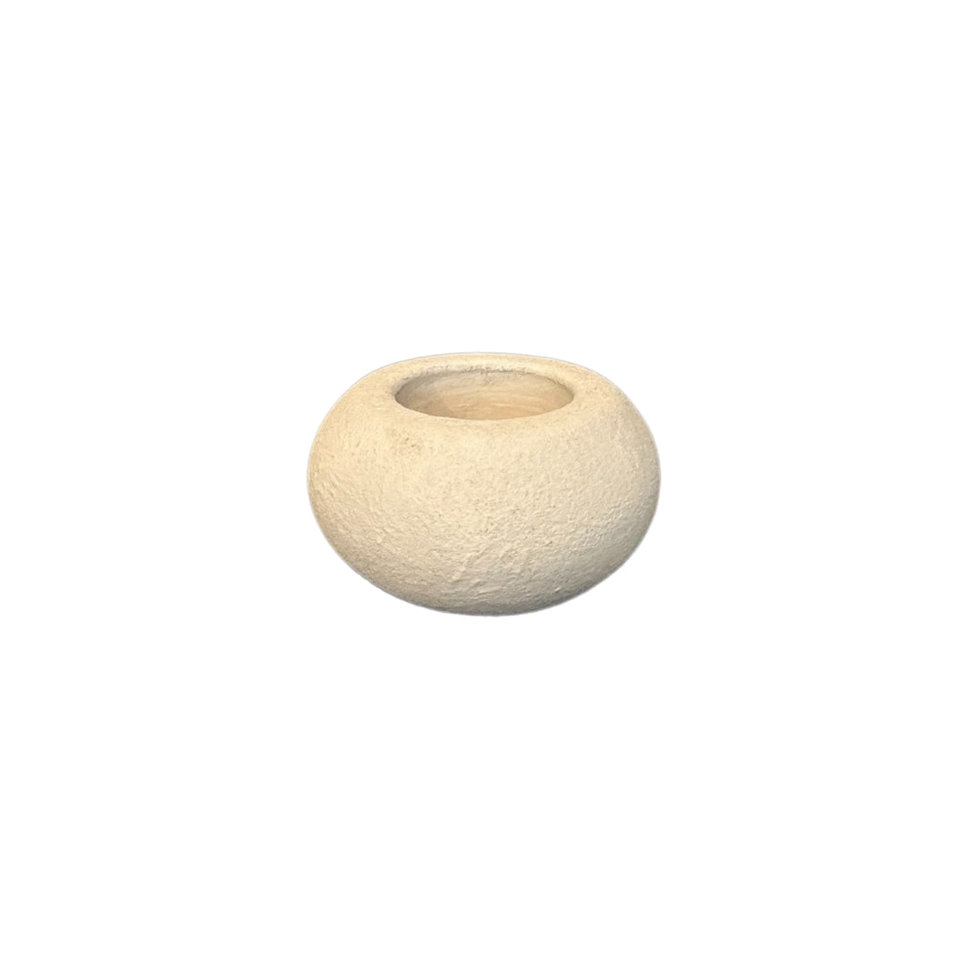 Waxinelichthouder Beige 10x5 cm van handgemaakt aardewerk uit de STILL Collection